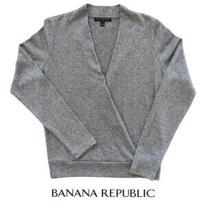BANANA REPUBLIC Silver Grey Long Sleeve Shirt Size S Preloved